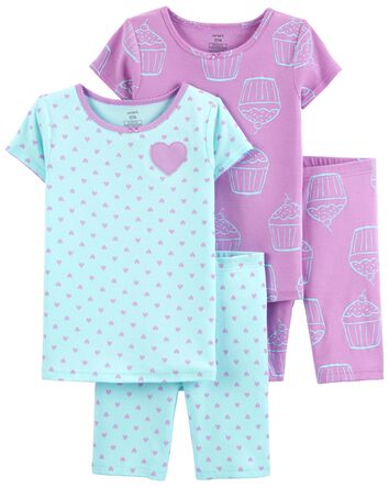 Bunnies Snug Fit Cotton Pajama Set 5 Carters Girls 4-Pc 